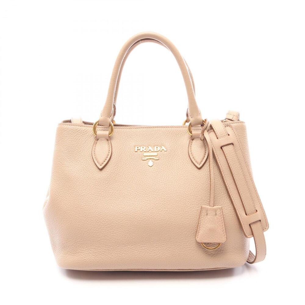 Prada VITELLO PHENIX 2-Way Handbag, Leather, Women's, Pink